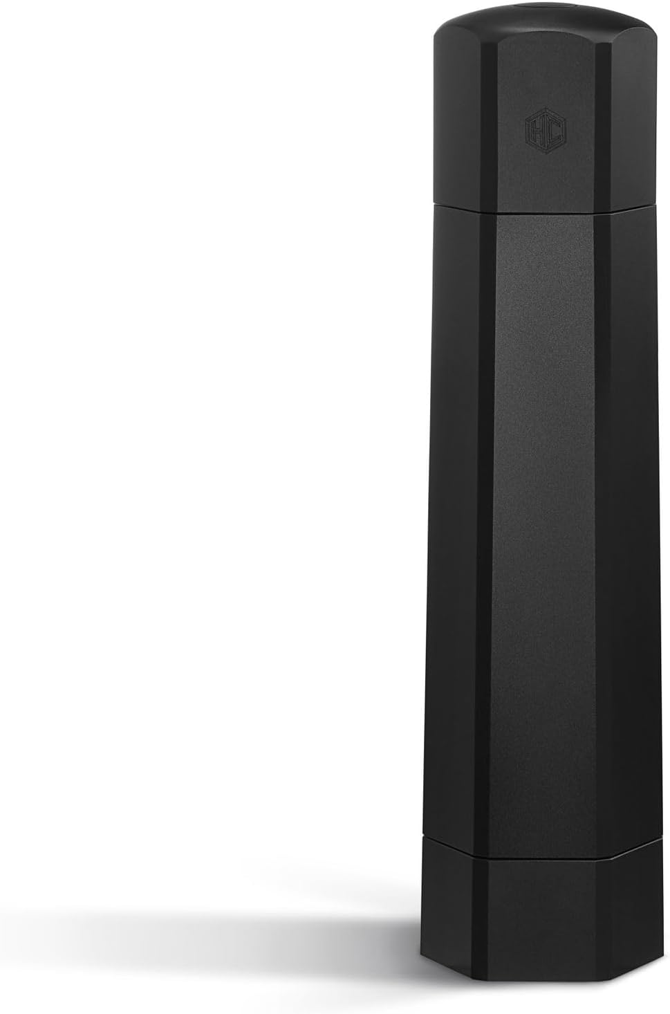 HexClad Cookware Professional Grade Heavy Duty Pepper Grinder Mill with Refillable Black Aluminum Mono-Chrome Pepper Mill and Adjustable Coarseness