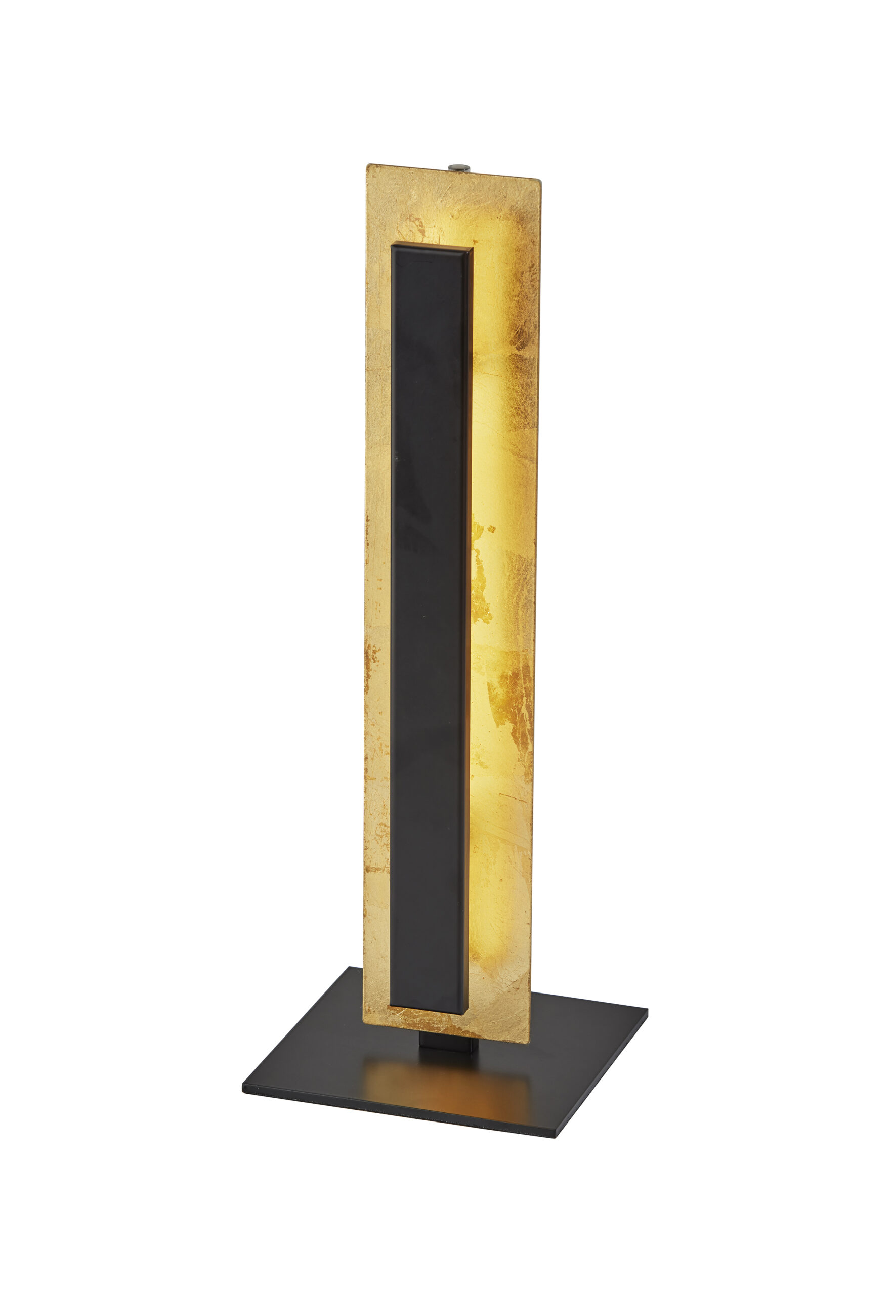 Adesso Hayden LED Table Lamp. Black with Gold Foil. Black Metal with Gold Foil Shade