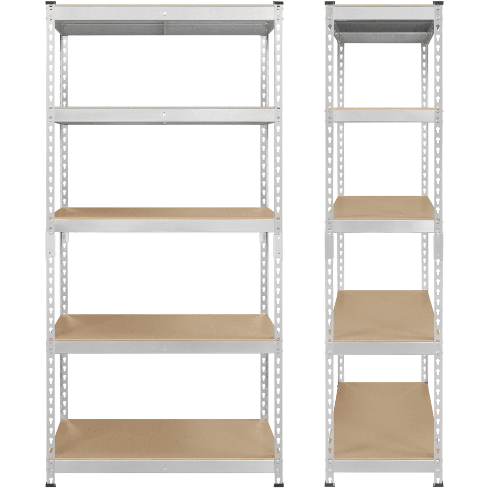 Smile Mart 5-Shelf Boltless & Adjustable Steel Storage Shelf Unit. Silver. Holds up to 705 lb Per Shelf