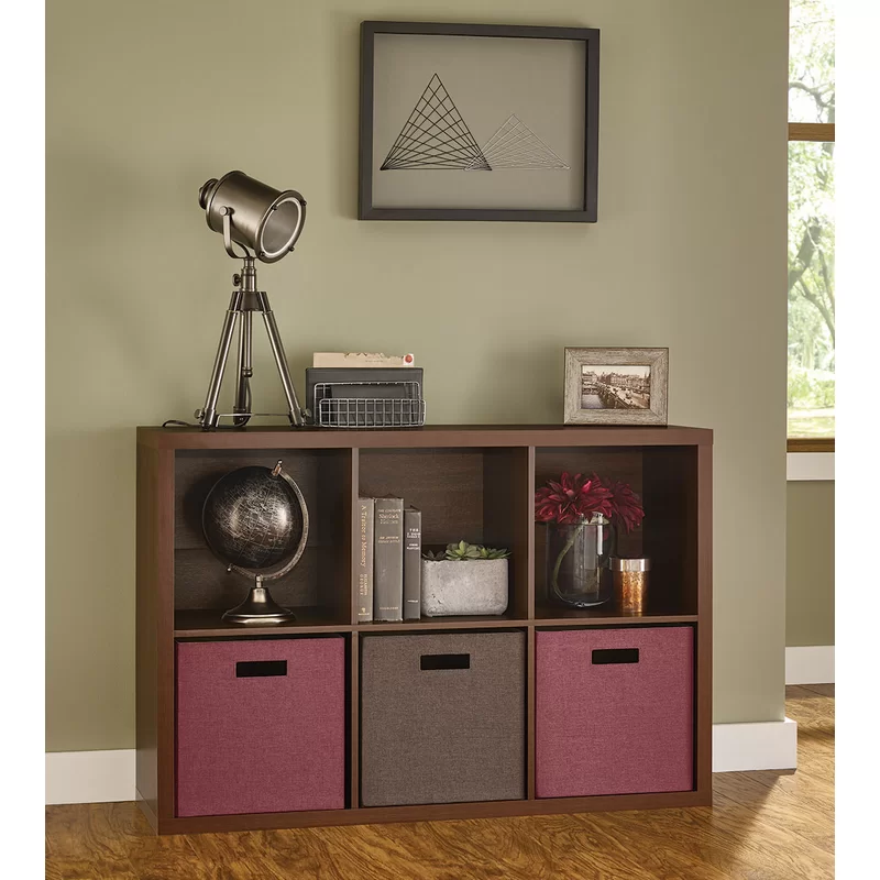 ClosetMaid 6 Cube Storage Shelf Organizer Bookshelf with Back Panel. Easy Assembly. Wood. Dark Chestnut Finish