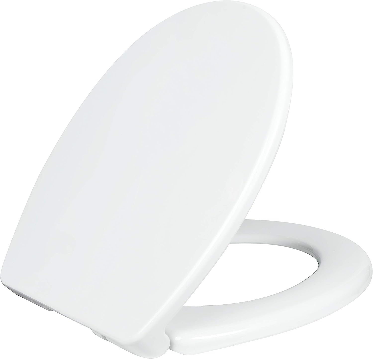 LUXE Bidet Luxe TS1008R Round Comfort Fit Toilet Seat with Slow Close. Quick Release Hinges. and Non-Slip Bumpers (White)