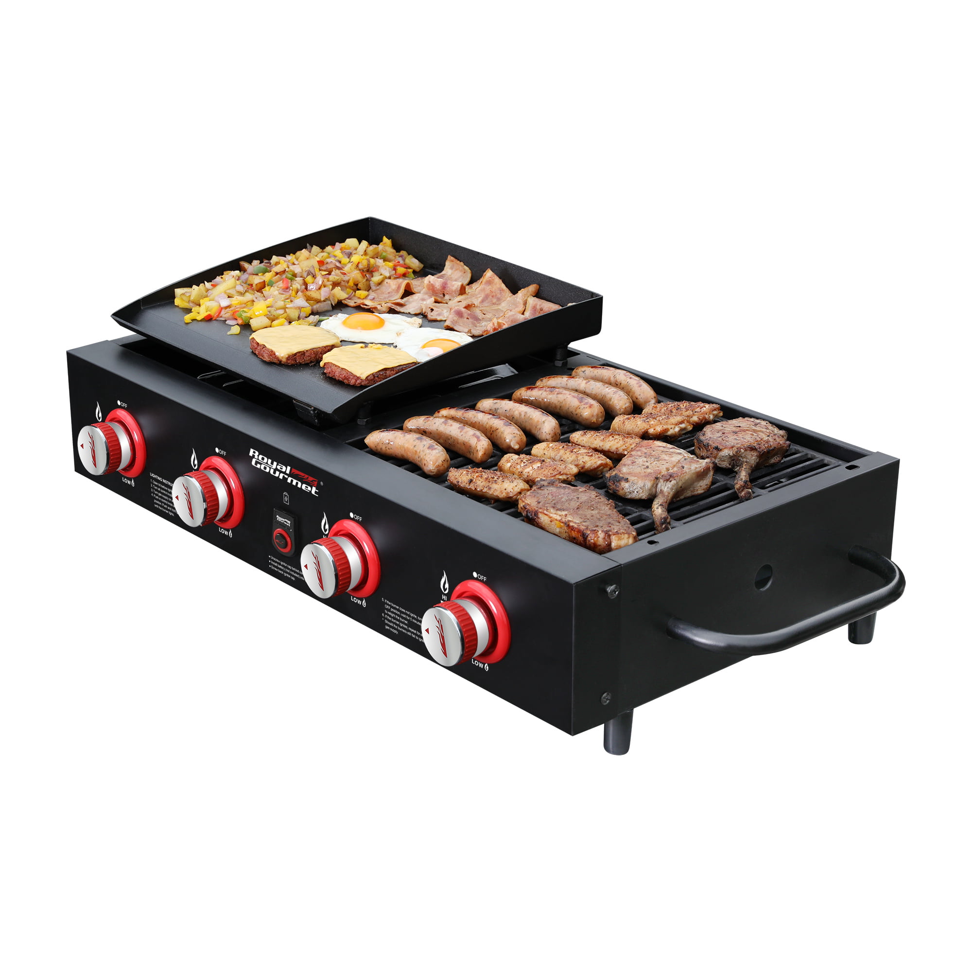 Royal Gourmet 4-Burner GD4002T Portable Gas Grill and Griddle Combo. 40000 BTU