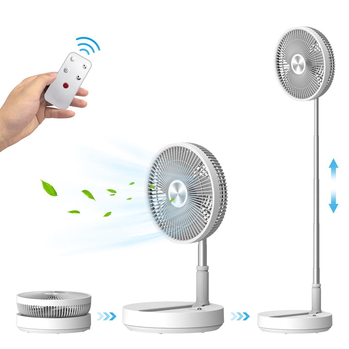 Comfier Foldable Portable Table Fan. Height Adjustable Pedestal Fan. Auto-Oscillating Desk Fan. Remote Control Standing Fan. Bedroom.Travel. Home. Office