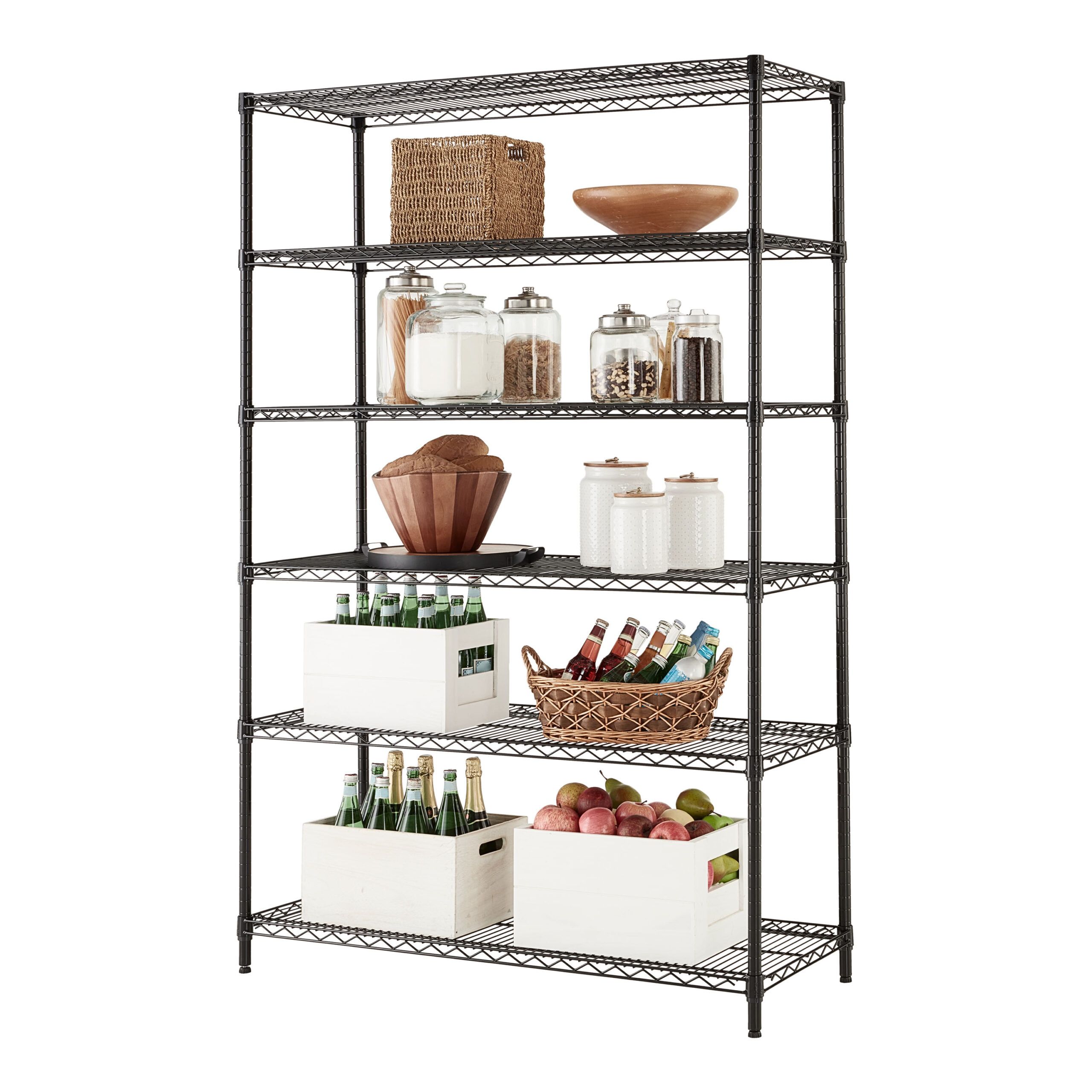 Hyper Tough 6 Tier Heavy Duty Wire Shelf Unit Black Capacity 3600 lbs
