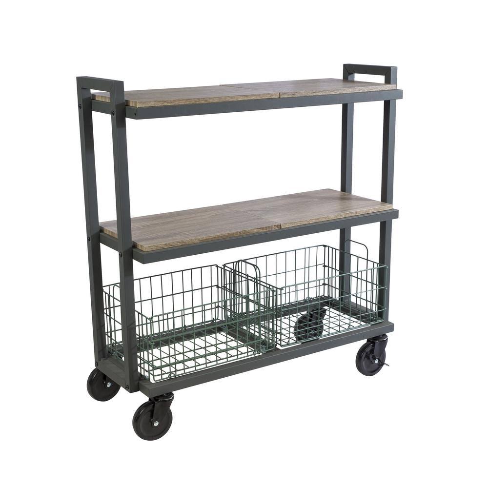 Atlantic 23350330 3-Tier Steel Cart System Wide in Green