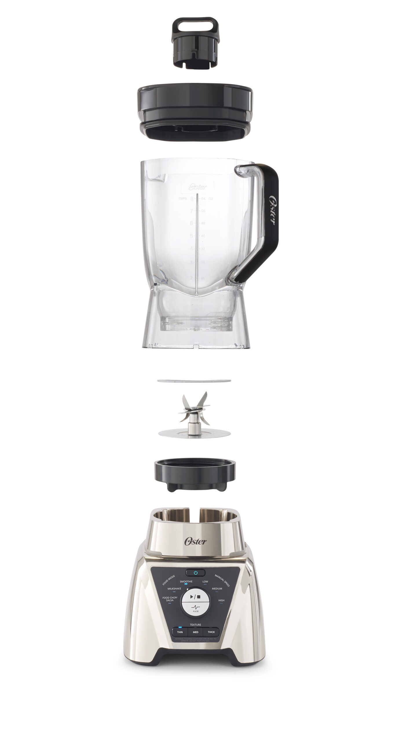 Oster 1200 Watt Pro Blender withTexture Select Settings and 2 Blend-n-go Cups