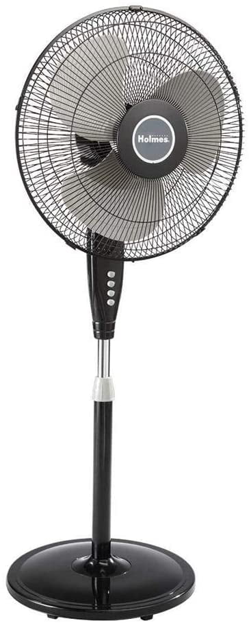 Holmes HSF1610A-BTU 16″ Oscillating Adjustable Stand Floor Fan – Black