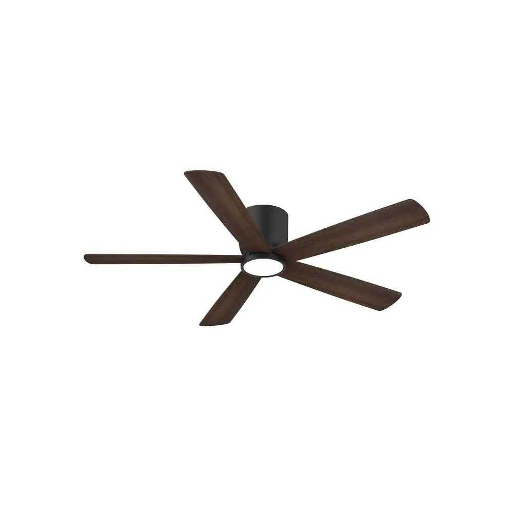 Home Decorators Collection SW19110 MBK Britton 52 in. Integrated LED Indoor Matte Black Ceiling Fan with Light Kit and Remote Control