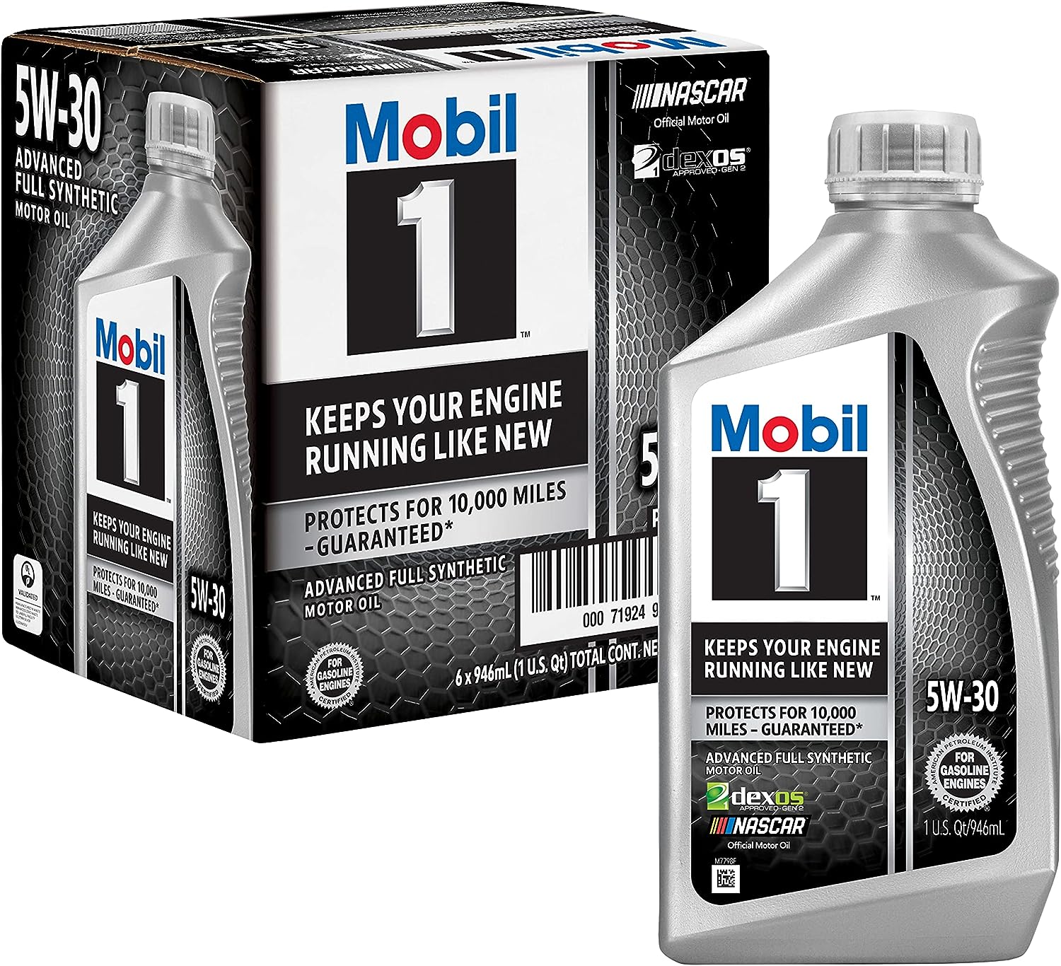 Mobil 1 Advanced Full Synthetic Motor Oil 5W-30. 6-pack of 1 quarts