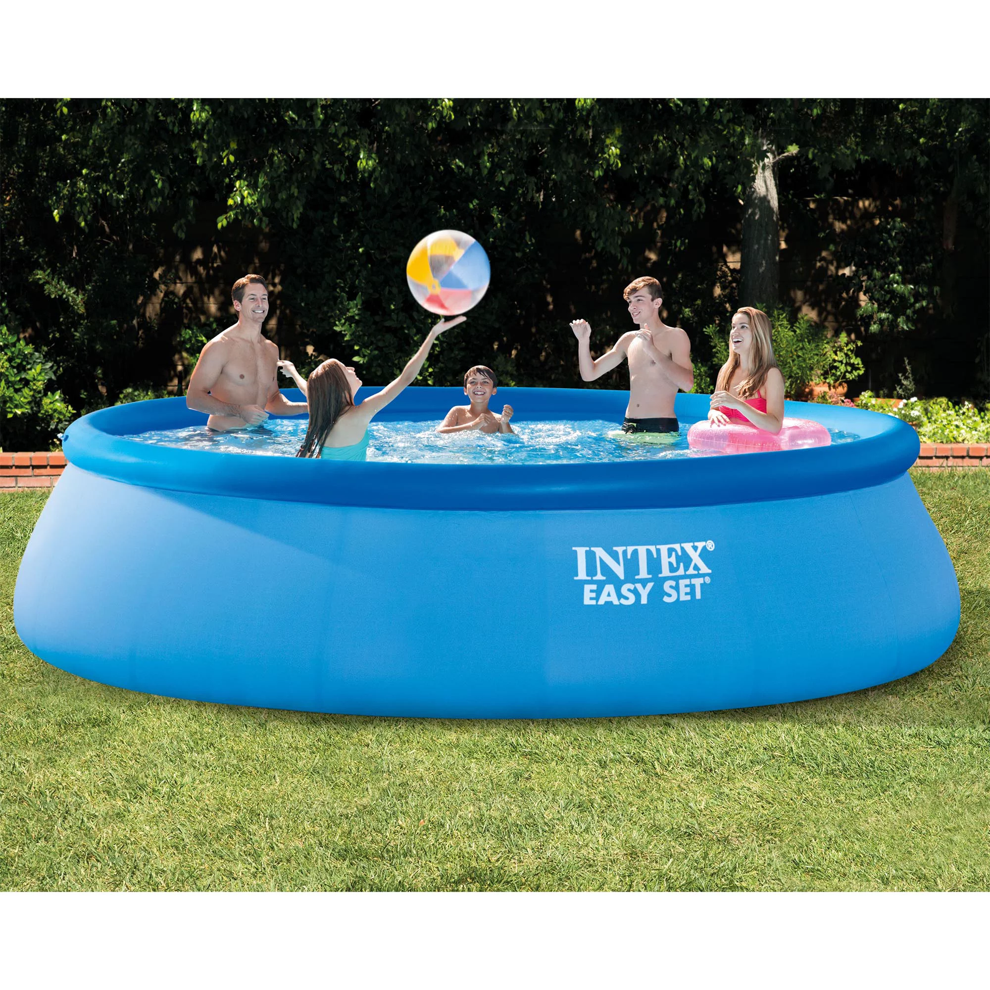 Intex 15′ x 42″ Inflatable Easy Set Above Ground Swimming Pool w/ Ladder & Pump