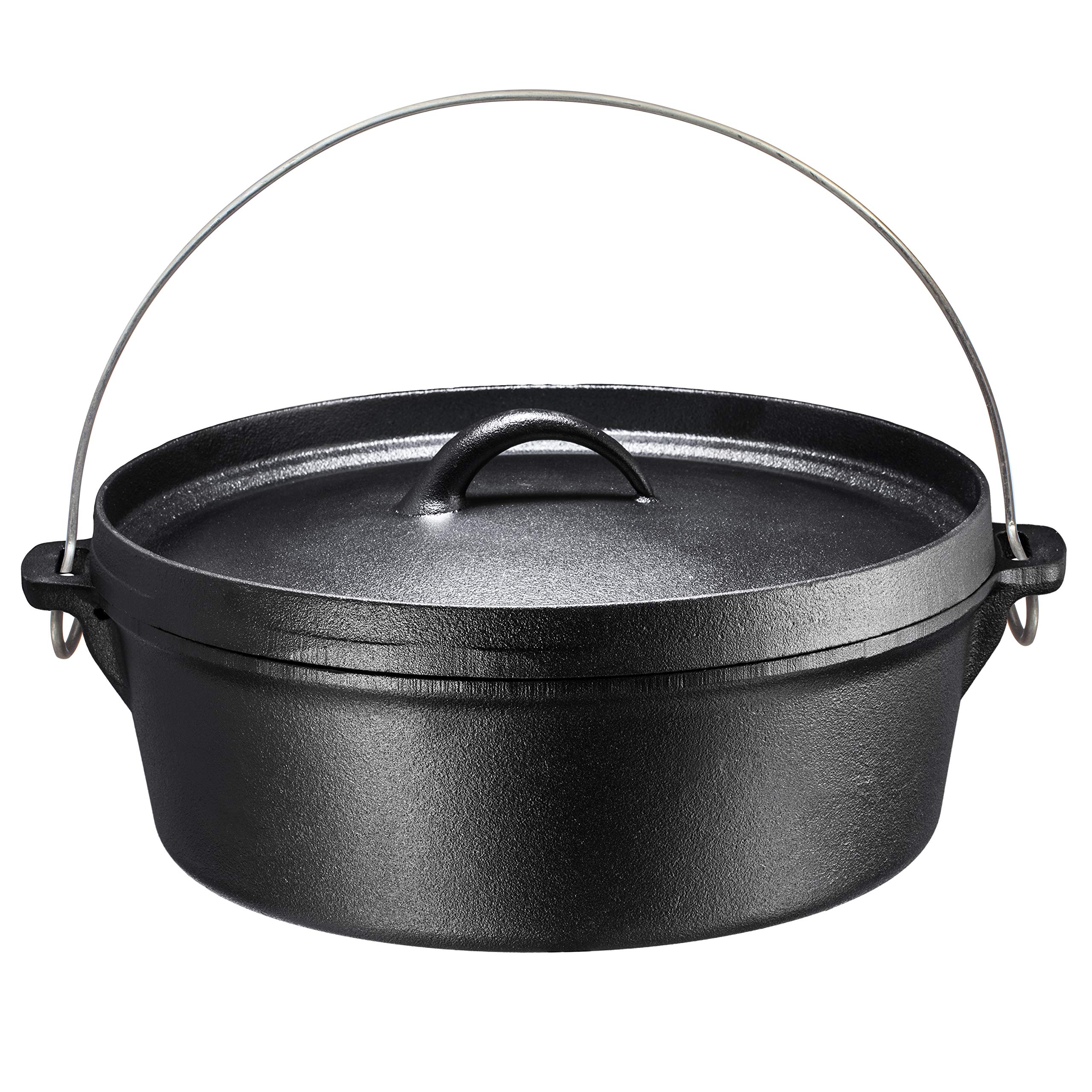 Bruntmor Cast Iron Dutch Oven with Flanged Lid Iron Cover. 6Qtz