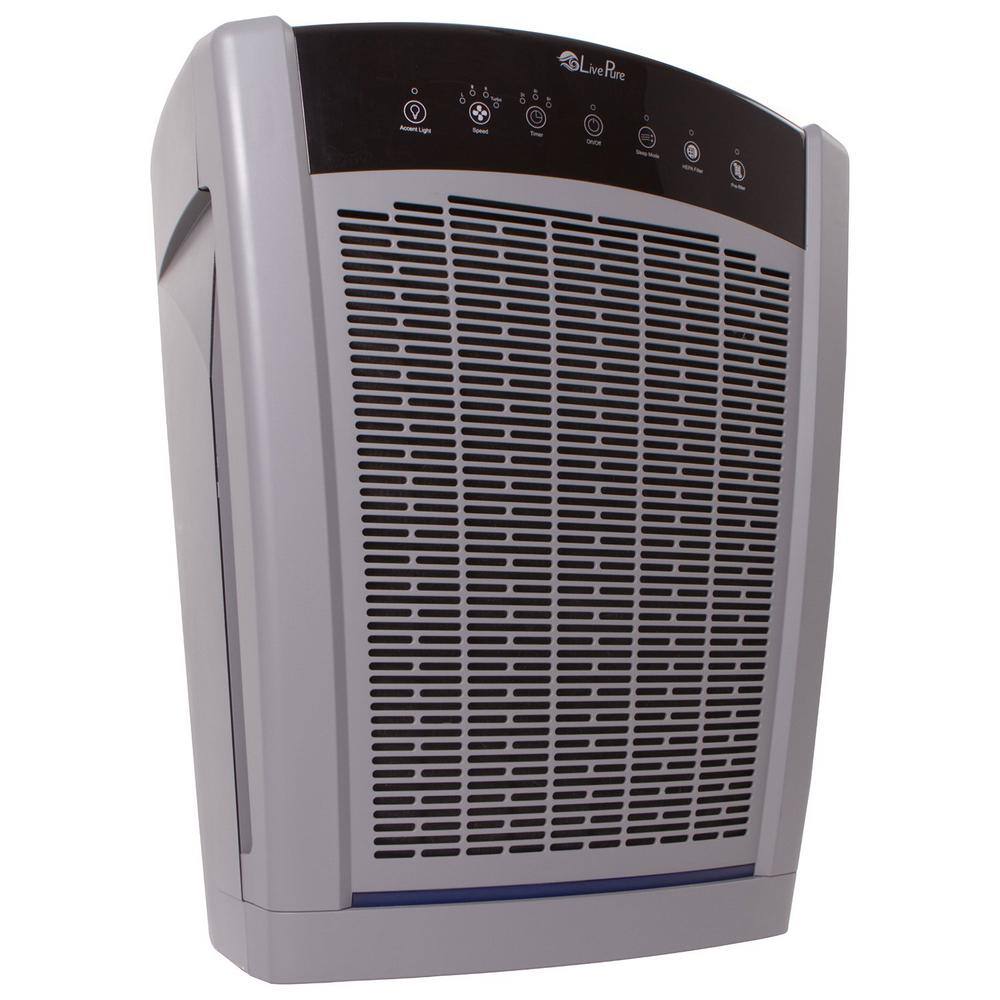LivePure LP550TH-G Bali Multi-Room True HEPA Console Air Purifier. Graphite