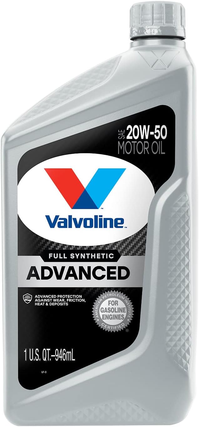 Valvoline Advanced Full Synthetic SAE 20W-50 Motor Oil 1 QT. Case of 6