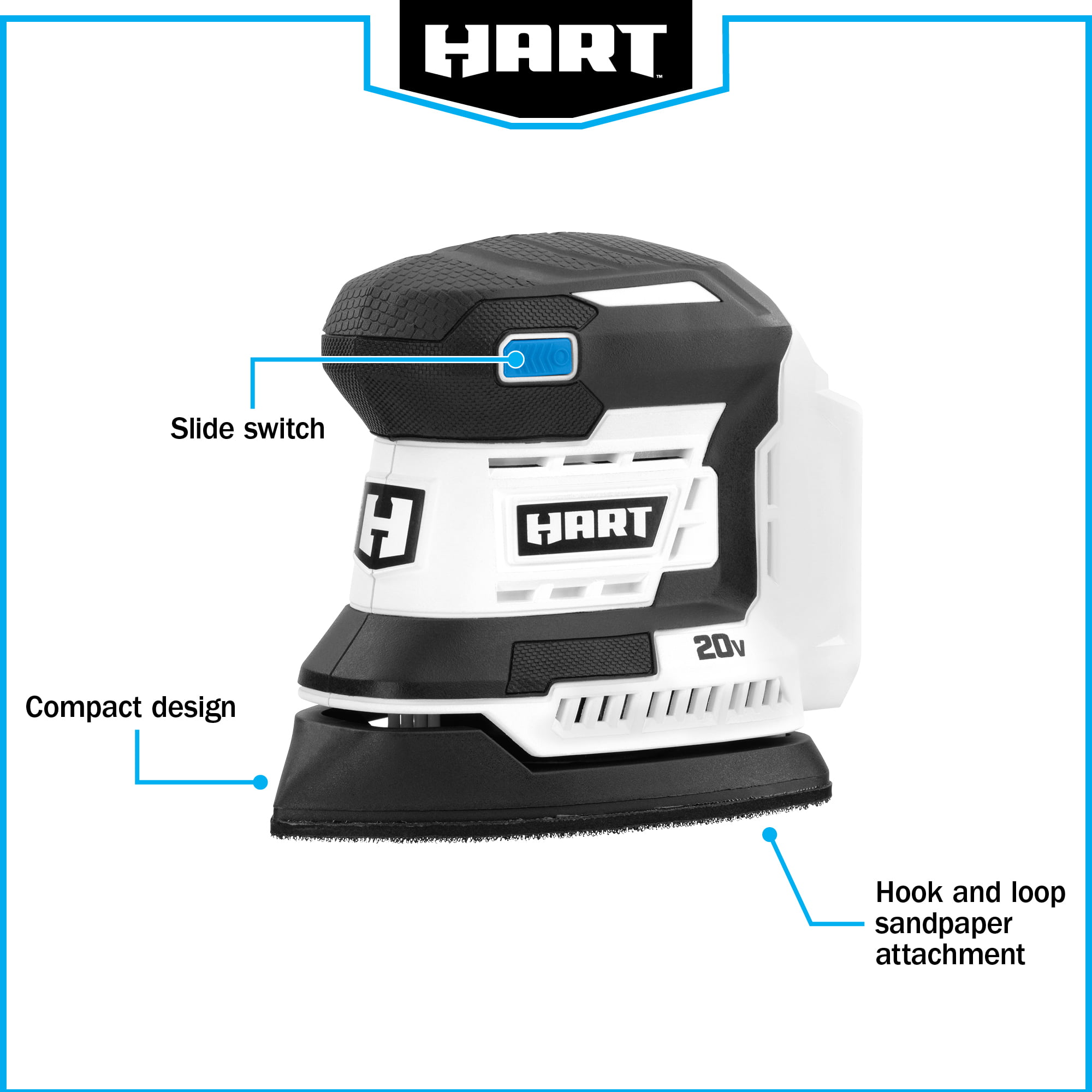 HART 20-Volt Cordless Detail Sander (Battery Not Included)