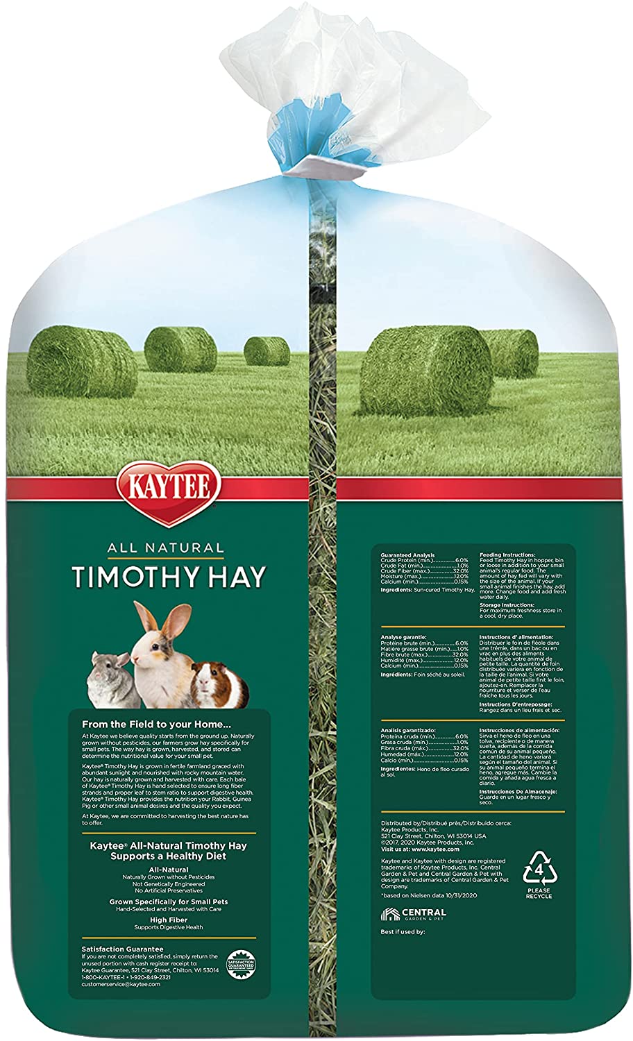 Kaytee All Natural Timothy Hay for Small Animal Pets 6 Pound (Pack of 1)
