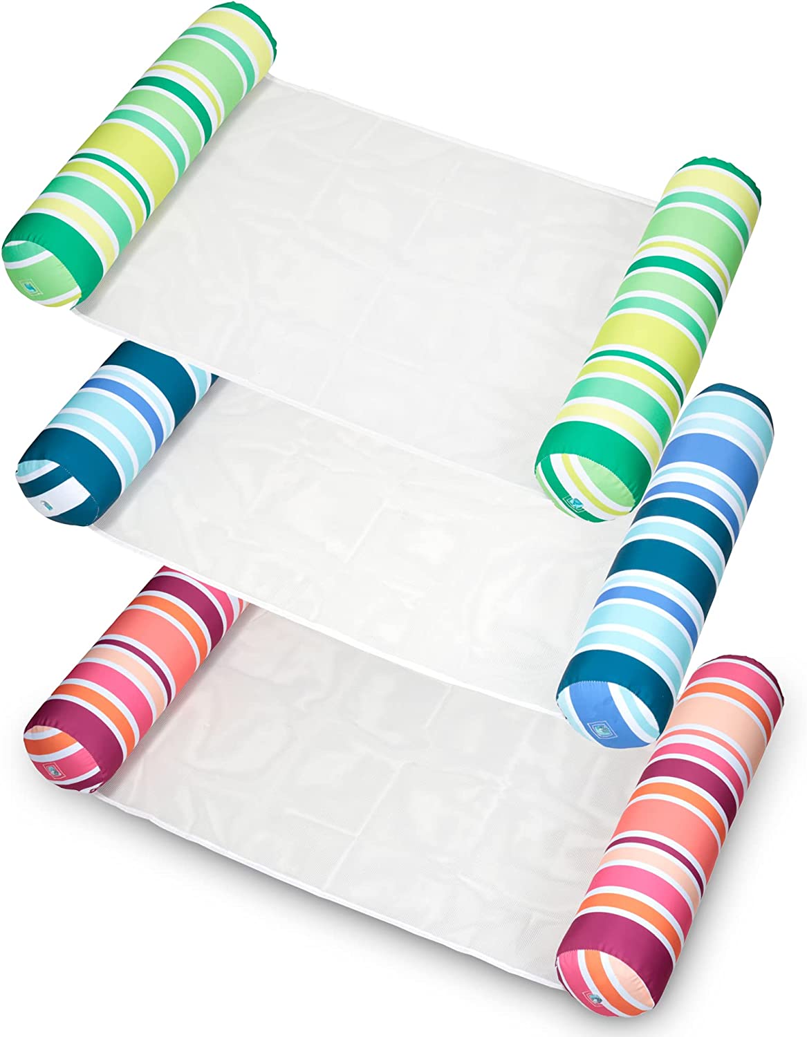 Sloosh 3 Pack Inflatable Pool Float Hammock. Water Hammock Lounges. Multi-Purpose Swimming Pool Accessories (Saddle. Lounge Chair. Hammock. Drifter) for Pool. Lake. Outdoor. Beach