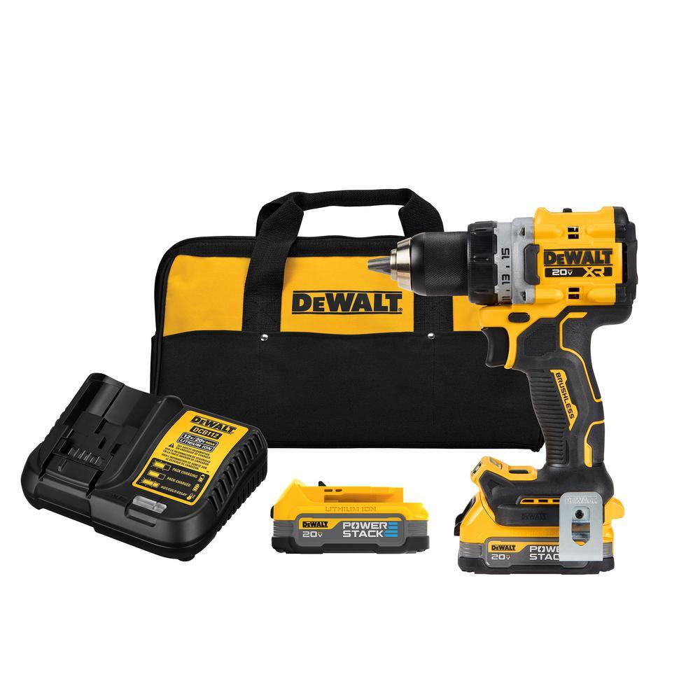 DEWALT DCD800E2 20V Lithium-Ion Cordless Brushless 1/2 in. Compact Drill Driver Kit with (2) 1.7Ah Batteries and Charger