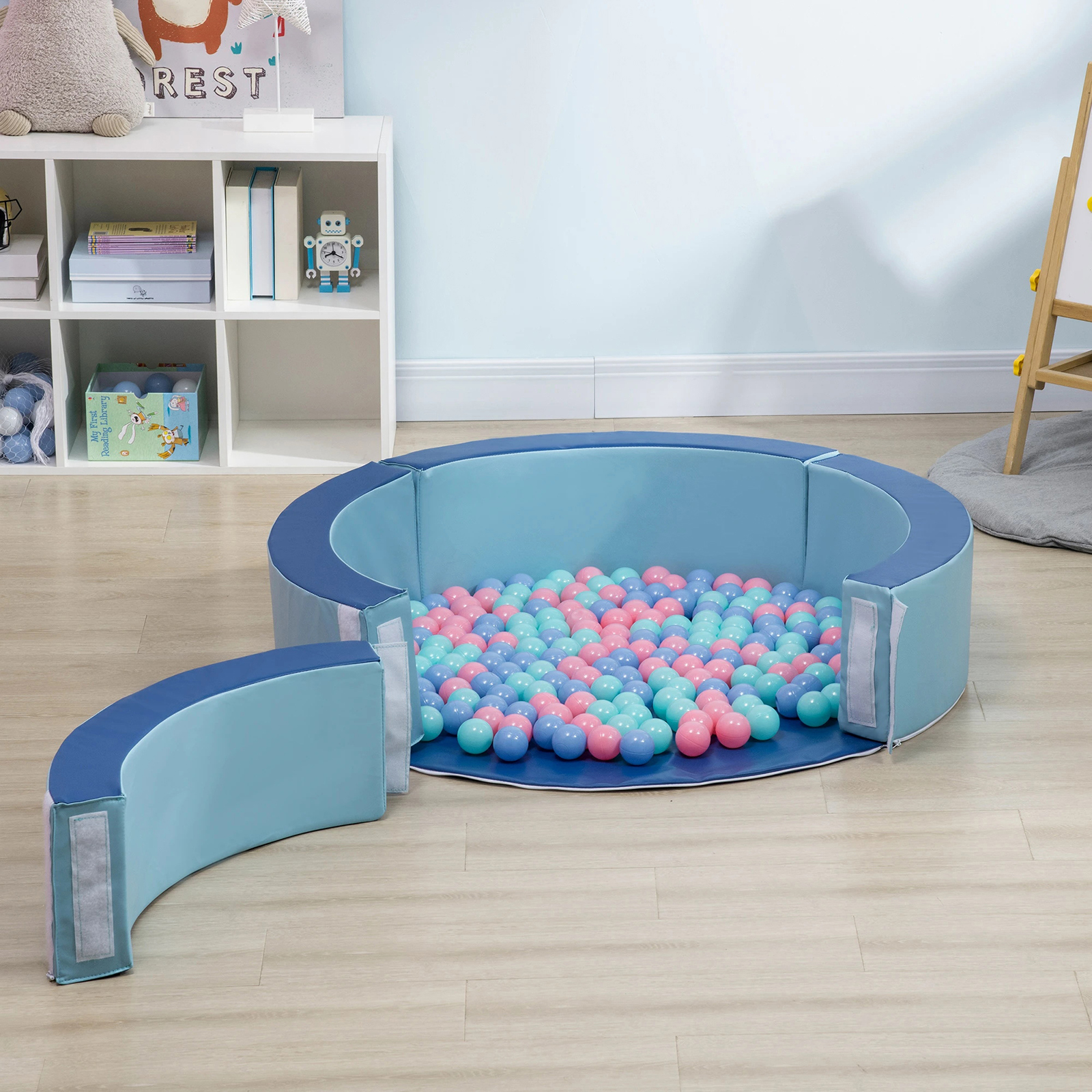Outsunny Foam Kids Ball Pit Pool with Removable & Washable Cover. 45″ x 10″ Round Ball Pit