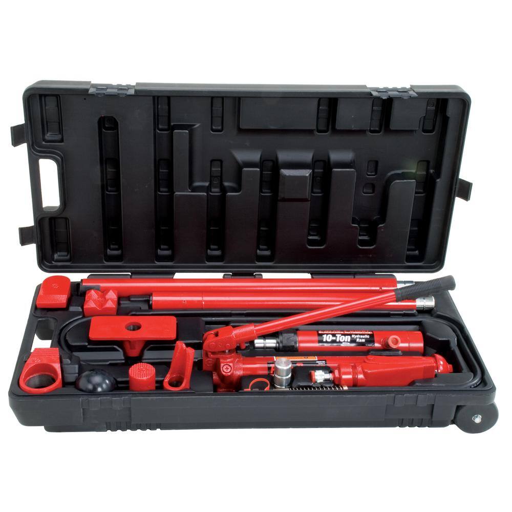 Porto-Power B65115 10-Ton Hydraulic Body Repair Kit in Black/Red (19-Piece)