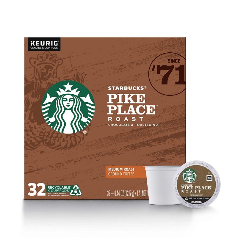 Starbucks Medium Roast K-Cup Coffee Pods. Pike Place Roast (32 pods)