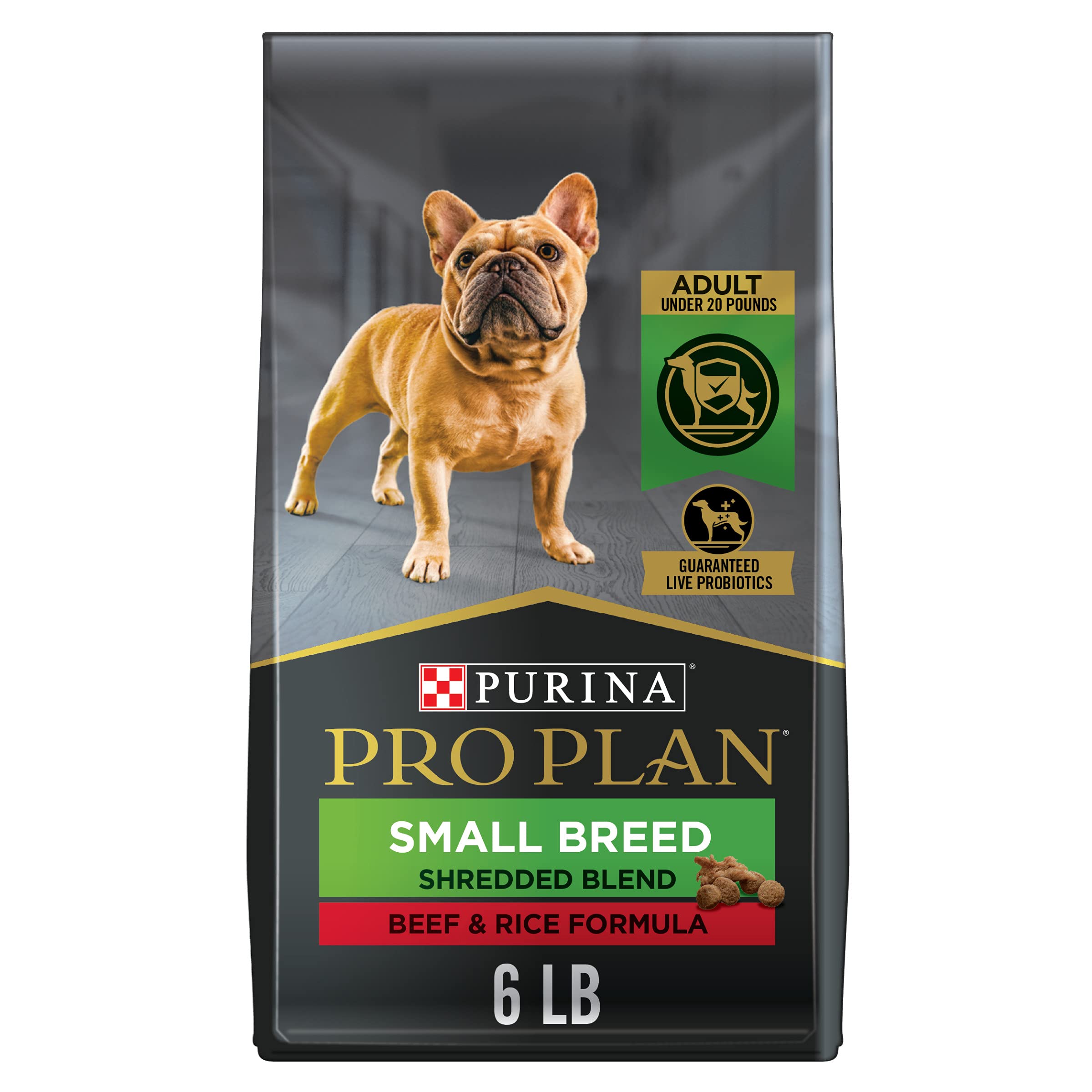 Purina Pro Plan Small Breed Shredded Formula Adult Dry Dog Food. NEW! Beef & Rice Shredded Blend 6 lb. Bag