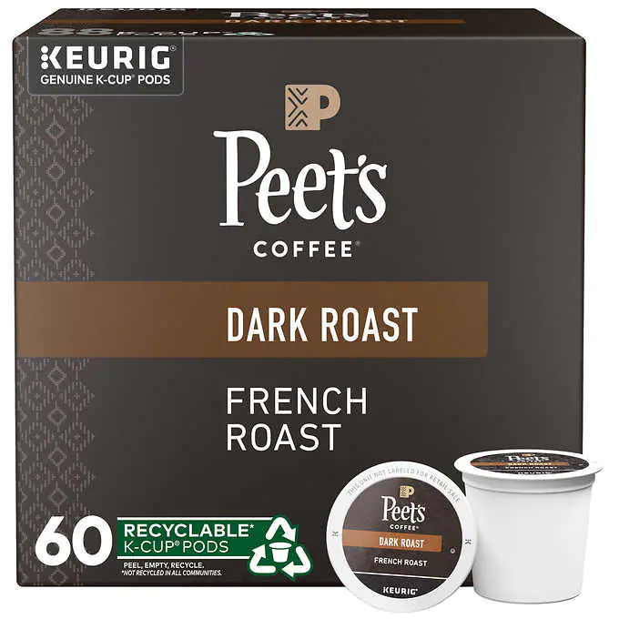 Peet's Coffee Dark Roast French Roast K-Cup Pod 60-count