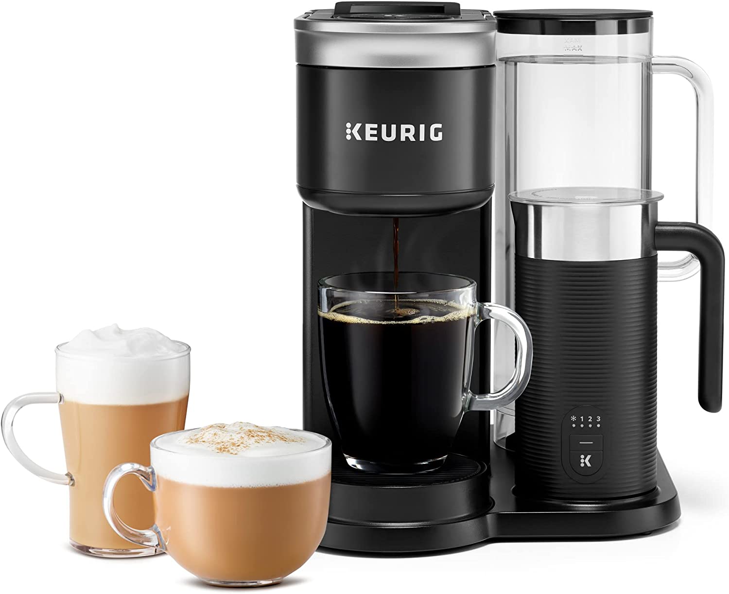 Keurig K-Café SMART Single Serve Coffee Maker with WiFi Compatibility. Latte and Cappuccino Machine with Built-In Frother. 6 Brew Sizes. Works with Alexa. Black