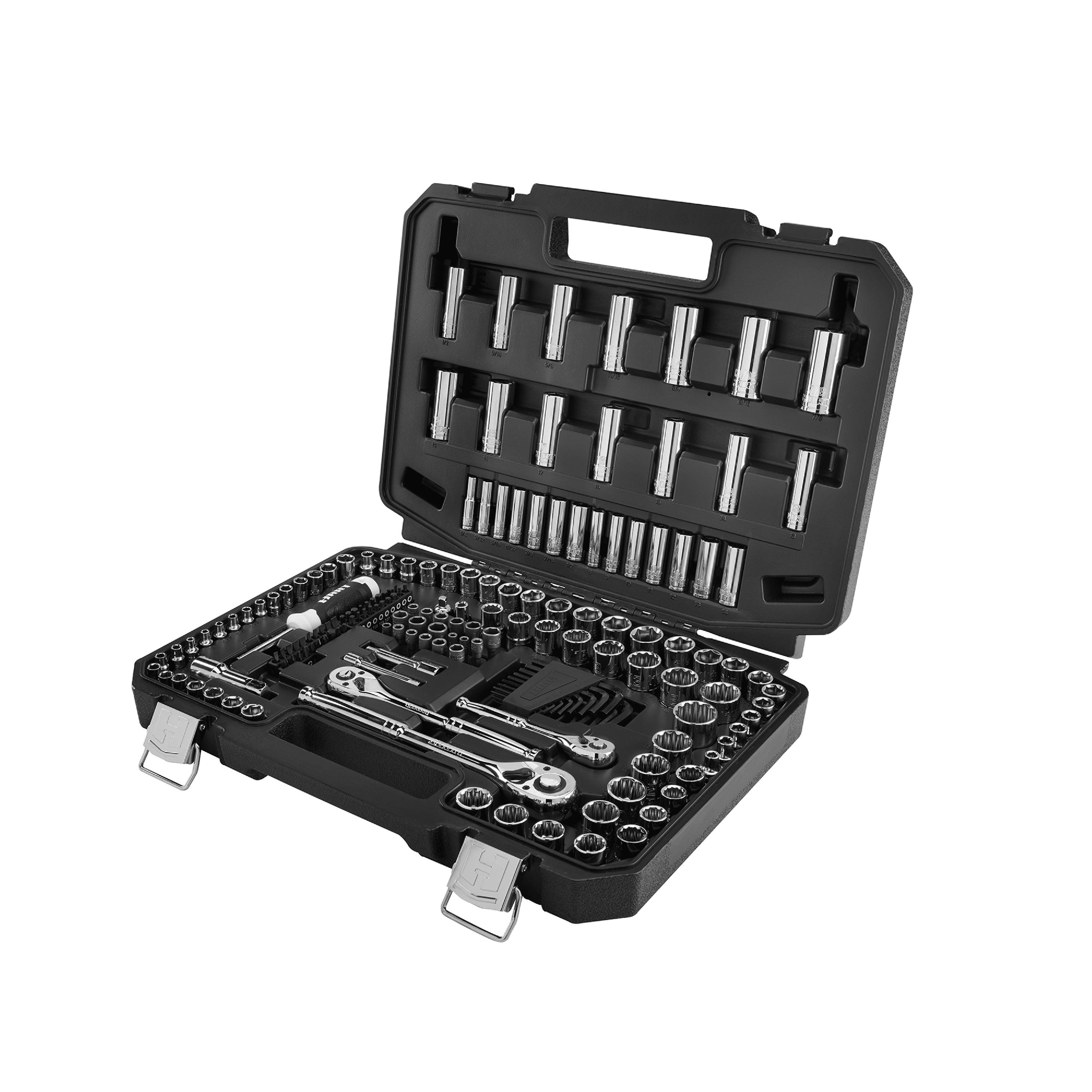 HART Multiple Drive 180-Piece Mechanics Tool Set. Chrome Finish