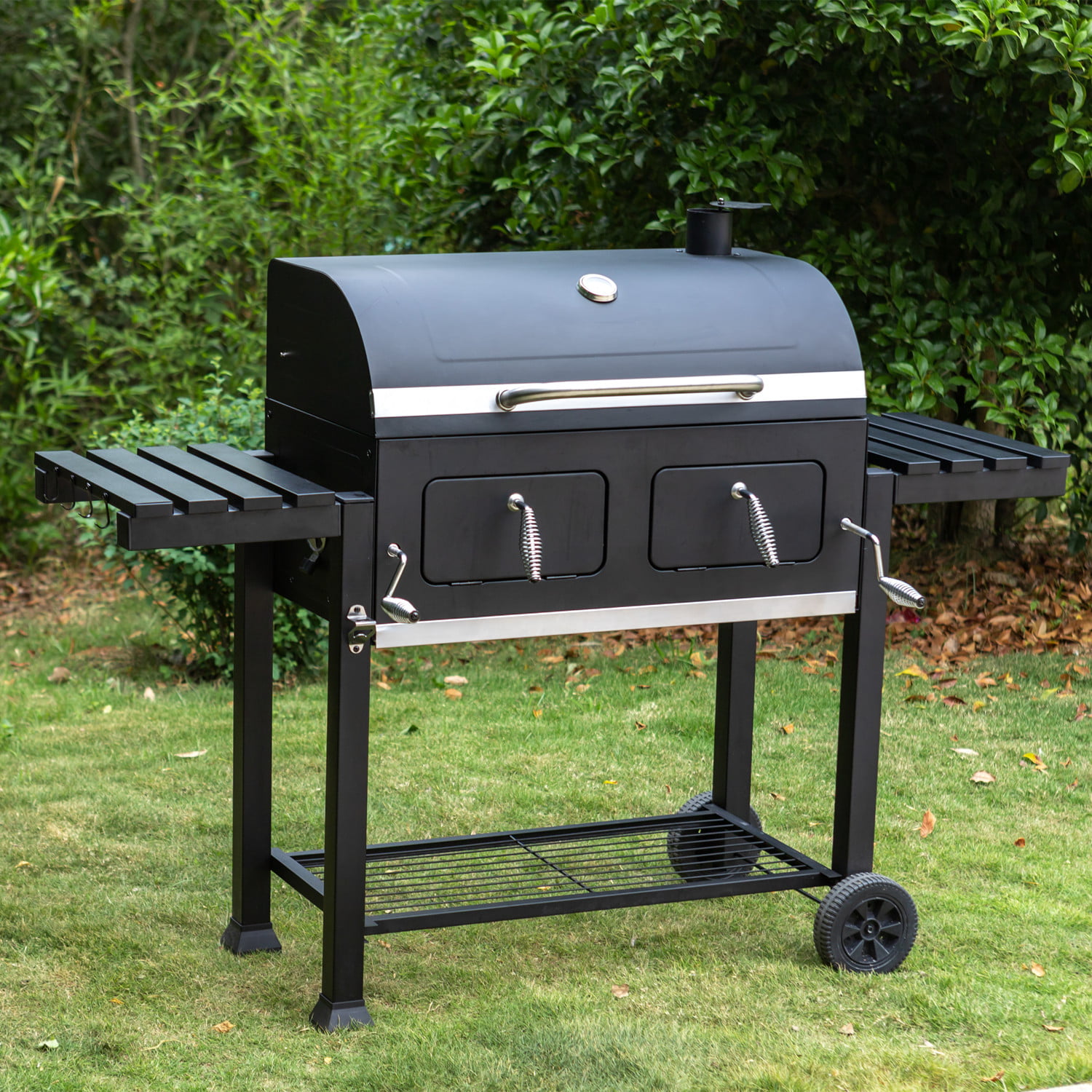 MF Studio 34” Charcoal Grill Extra Large Portable BBQ  Grill. Black