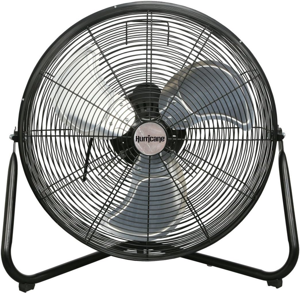 Hurricane Orbital Wall/Floor Fan - 20 Inch. Pro Series. High Velocity. Heavy Duty Metal For Industrial. Commercial. Residential. & Greenhouse Use - ETL Listed. Black