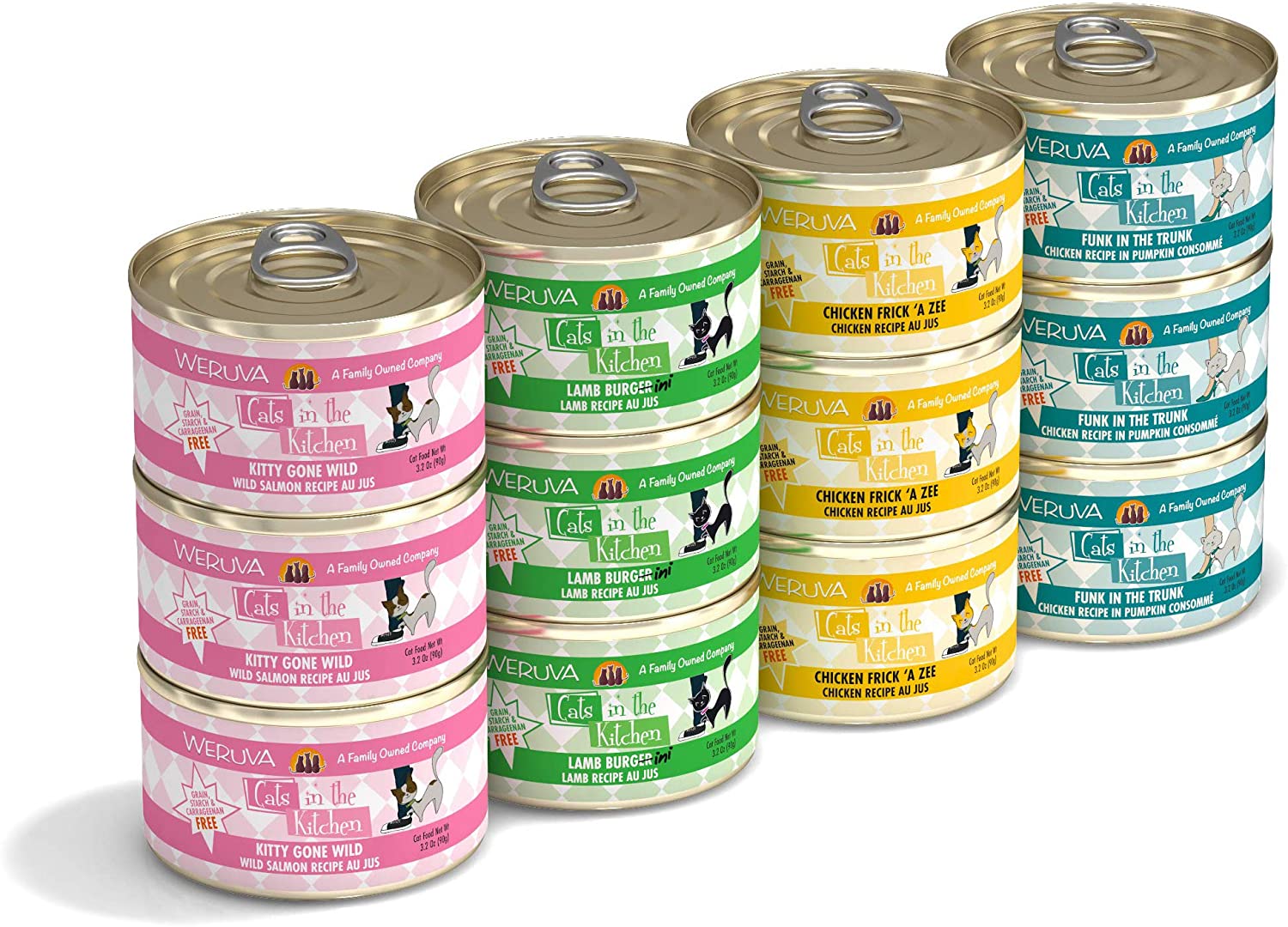 Weruva Cats in the Kitchen. Kitchen Cuties Variety Pack. Wet Cat Food by Weruva. 3.2oz Can (Pack of 12). Rainbow