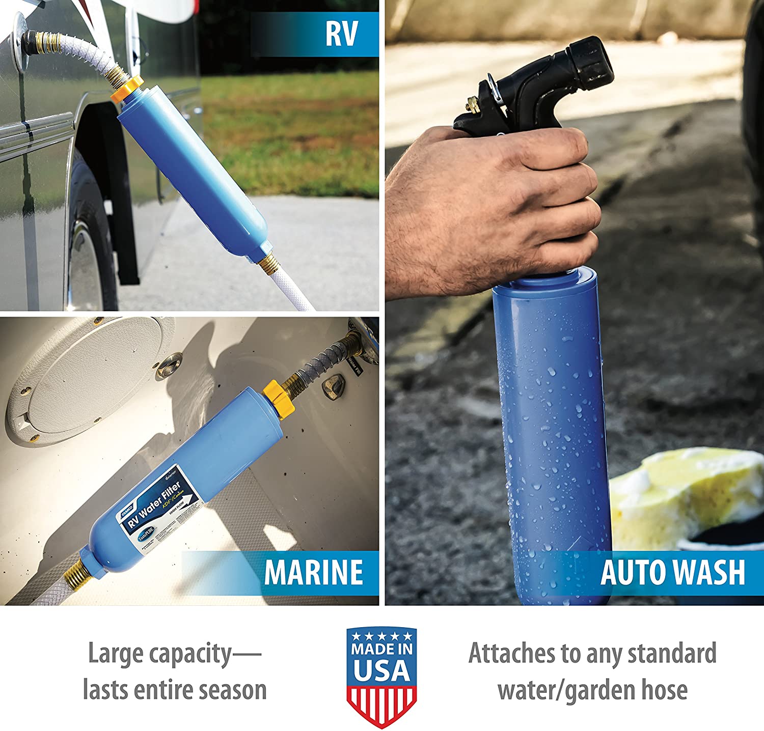 Camco 40045 TastePURE Inline RV Water Filter. Chlorine and Sediment in Drinking Water (2 Pack)