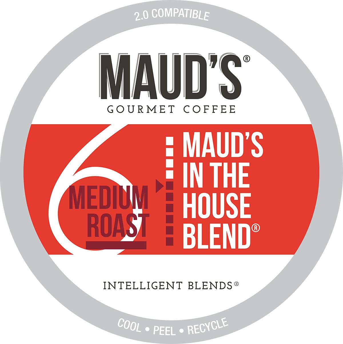 Maud-s Medium Dark Roast Coffee (In The House Blend). 100ct. Solar Energy Produced Recyclable Single Serve Medium Dark Roast Coffee Pods – 100% Arabica Coffee California Roasted. KCup Compatible
