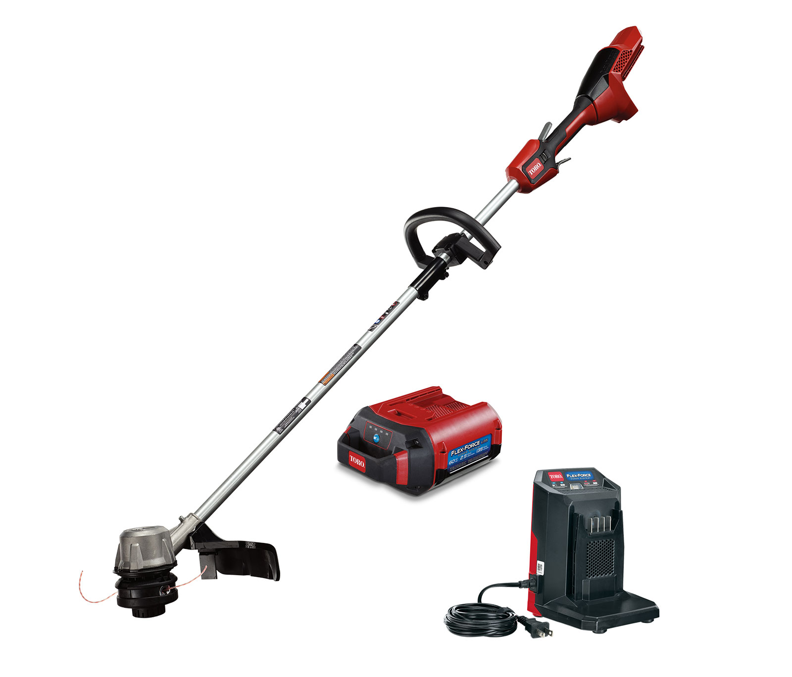 Toro 51830 60V Max Lithium-Ion Brushless Cordless 14 in./16 in. String Trimmer - 2.5 Ah Battery and Charger Included