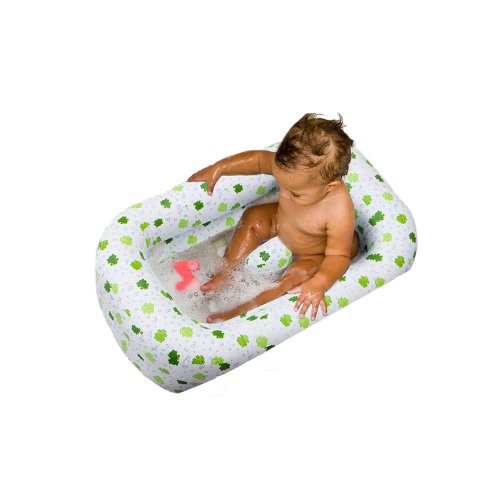 Mommy-s Helper Inflatable Bath Tub Froggie Collection. White/Green. 6-24 Months