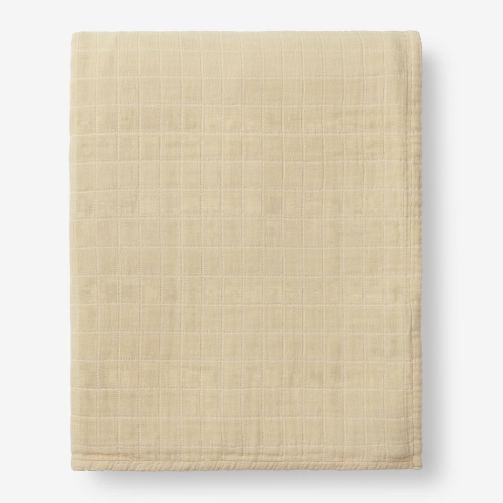 The Company Store  Gossamer Maize Solid Cotton King Woven Blanket - Maize
