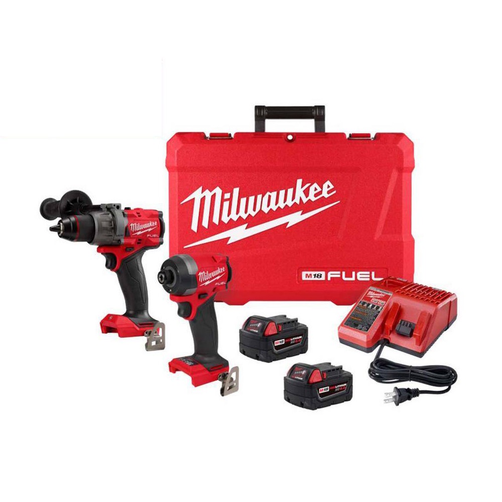 Milwaukee 3697-22 M18 FUEL 18V Lithium-Ion Brushless Cordless Hammer Drill and Impact Driver Combo Kit (2-Tool) with 2 Batteries