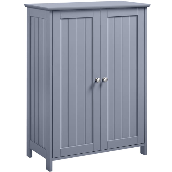 Alden Design Contemporary Storage Cabinet with 2 Doors and 2 Adjustable Shelves. Gray