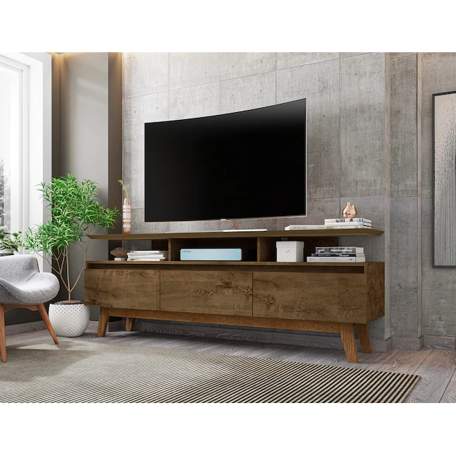 Manhattan Comfort 234BMC9 Yonkers Modern/Contemporary Rustic Brown TV Stand (Accommodates TVs up to 70-in)
