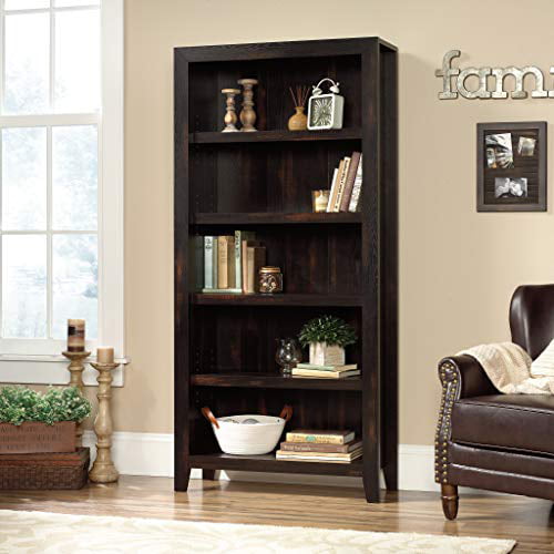 Sauder Dakota Pass 5-Shelf Bookcase. Char Pine Finish