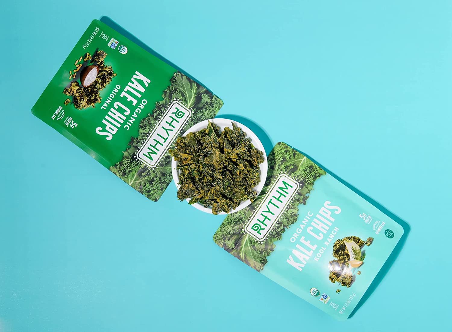 Rhythm Superfoods Kale Chips. Variety Pack. Vegan/Gluten-Free Superfood Snacks. 2.0 Oz (Pack of 4).