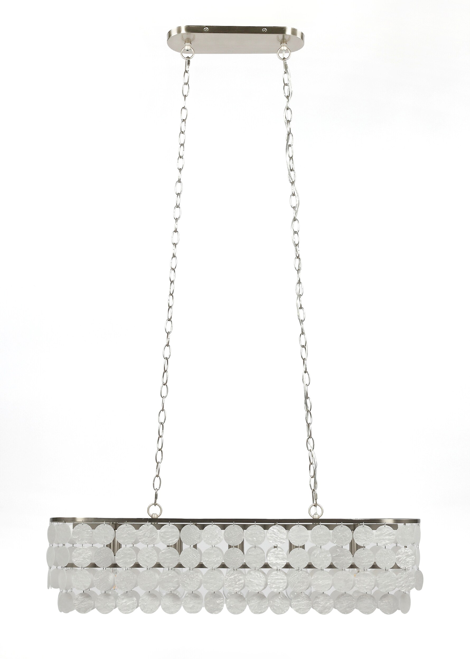 allen + roth Lemmond 5-Light Brushed Nickel Coastal Shell Chandelier