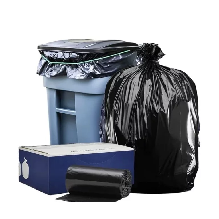 Plasticplace W65LDBTL2 Toter Compatible Trash Bags. 64 Gallon. 50 Count. Black