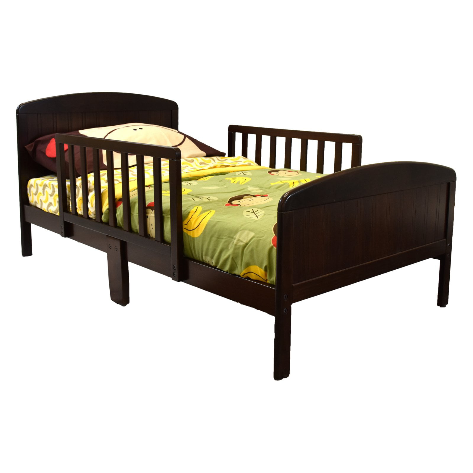 BK Furniture Harrisburg XL Wooden Toddler Bed with Side Rails. Espresso Finish