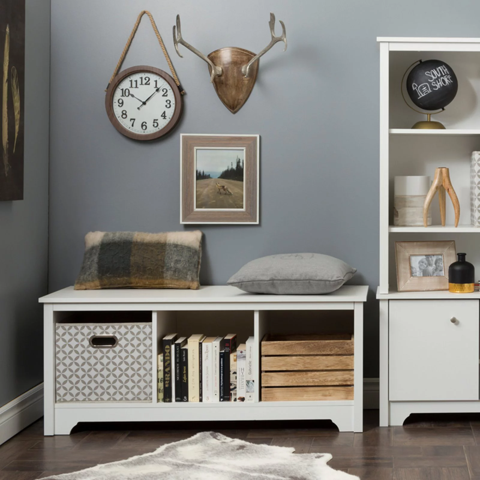 South Shore Vito Storage Bench. Pure White