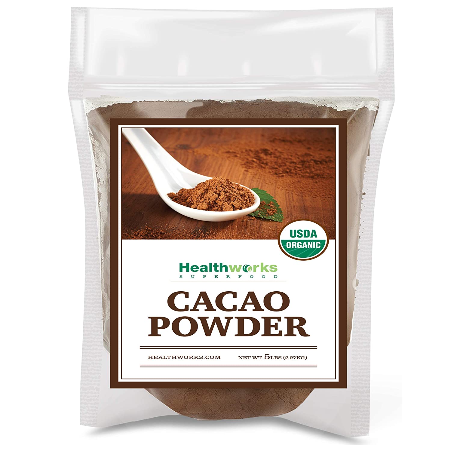 Healthworks Cacao Powder (80 Ounces / 5 Pounds) | Cocoa Chocolate Substitute | Certified Organic | Sugar-Free. Keto. Vegan & Non-GMO | Peruvian Origin | Antioxidant Superfood | Packaging May Vary