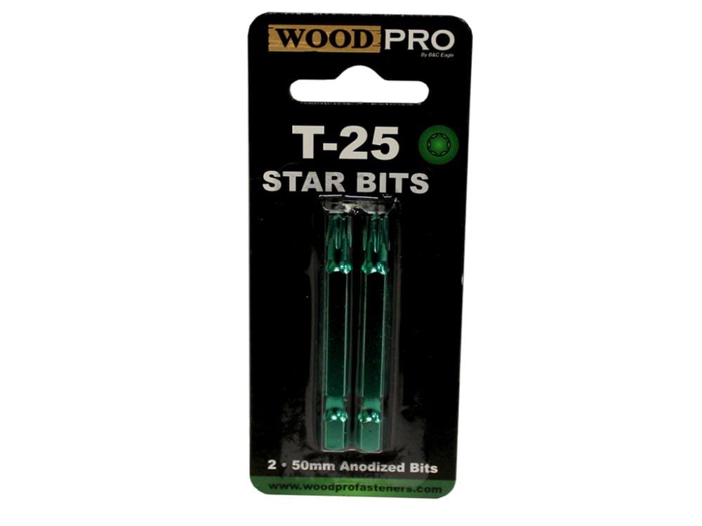 WOODPRO 2-in T25 Torx Steel Hex Shank Screwdriver Bit (100-Piece)