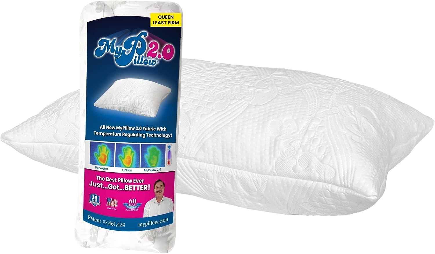 MyPillow 2.0 Cooling Bed Pillow Queen. Least Firm