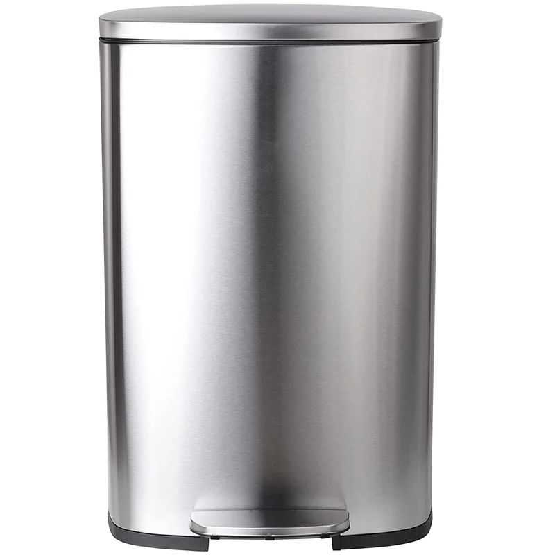 Pirecart 13.2 Gallon / 50L Stainless Steel Garbage Can for Office Bedroom Bathroom