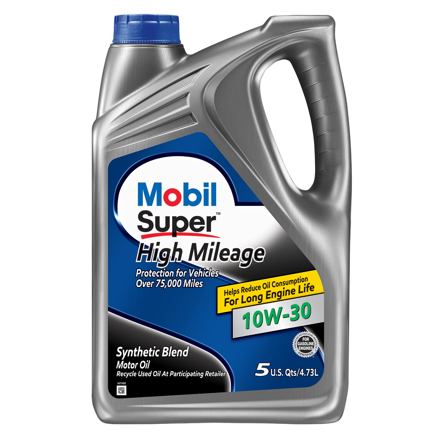 Mobil Super High Mileage Synthetic Blend Motor Oil 10W-30. 5 qt